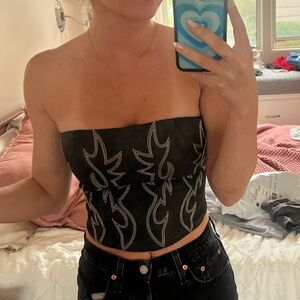 12th Tribe Faux Leather Tube Top